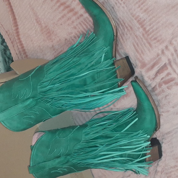 Junk Gypsy By Lane Green Fringe Western Boots - Picture 2 of 5